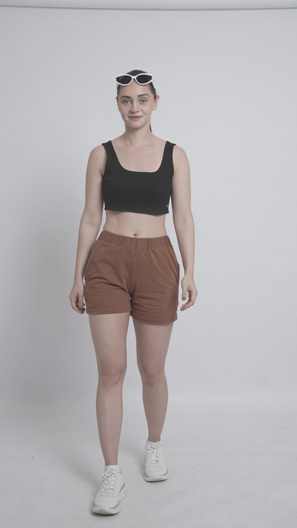 Cropped Crop Top - Black
