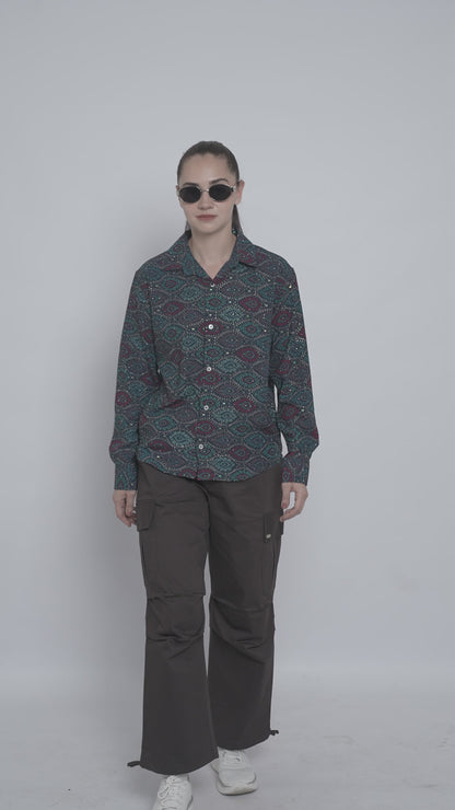 Retro Geo Print Shirt
