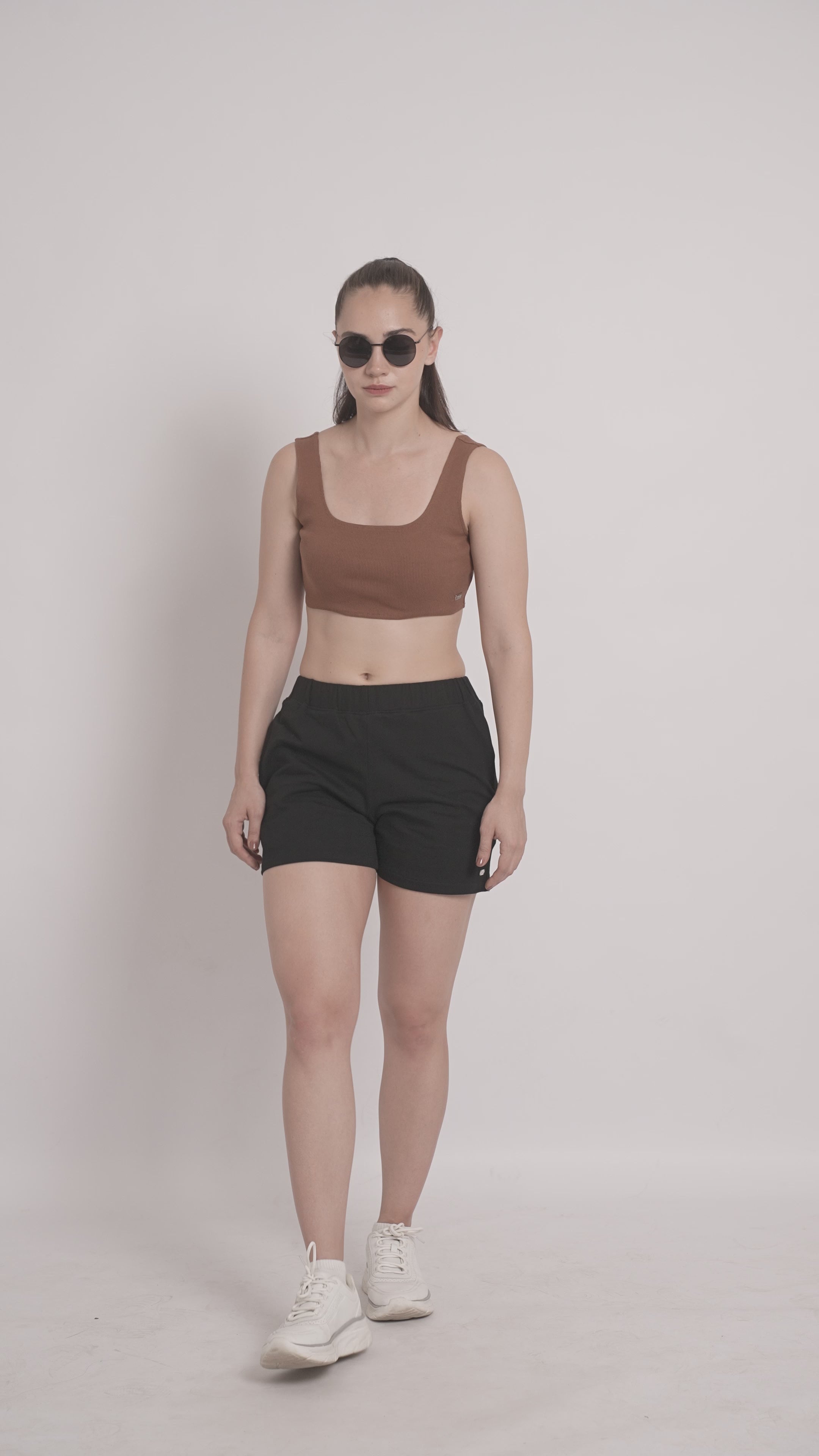 Cropped Crop Top - Brown